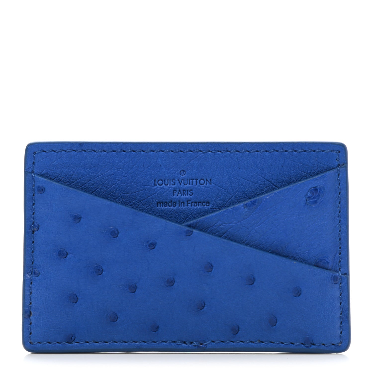Louis Vuitton Ostrich Card Holder Blue 1 of 7