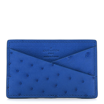 Louis Vuitton Ostrich Card Holder Blue 1 of 7