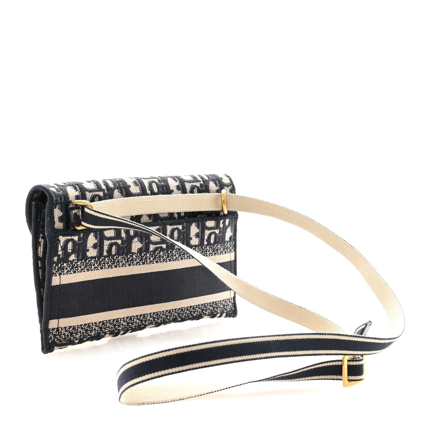 Christian Dior Oblique Slim Saddle Pouch Blue 3 of 11