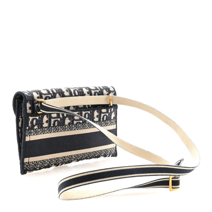 Christian Dior Oblique Slim Saddle Pouch Blue 3 of 11