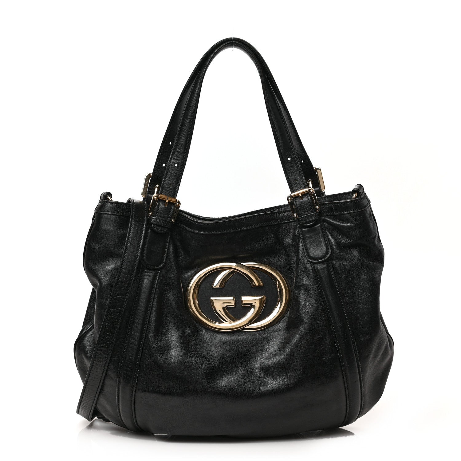 Gucci Calfskin Medium Britt Tote Black 1 of 9