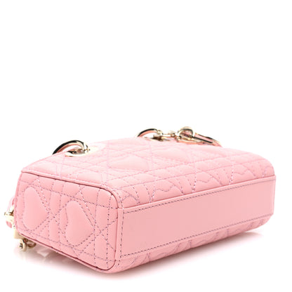 Christian Dior Lambskin Cannage Dioramour Micro Lady D-Joy Rose De Vents 4 of 9