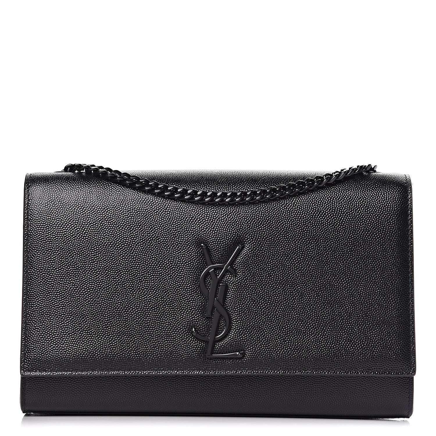 Saint Laurent Grain De Poudre Medium Classic Monogram Kate Satchel Black 1 of 9