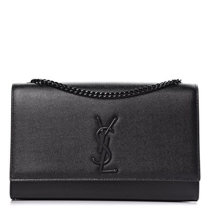 Saint Laurent Grain De Poudre Medium Classic Monogram Kate Satchel Black 1 of 9