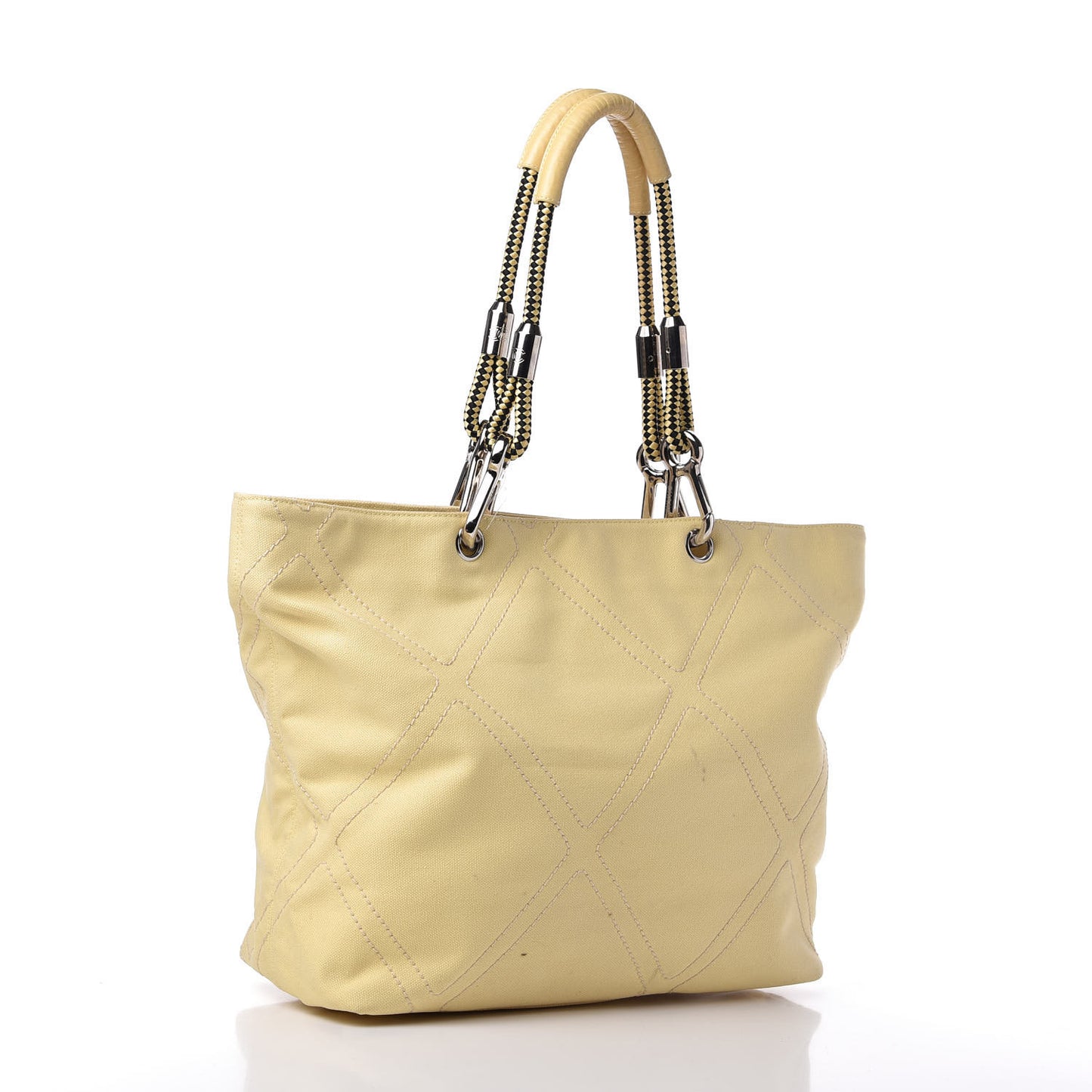 Canvas Stitched CC N°5 Shopping Tote Yellow