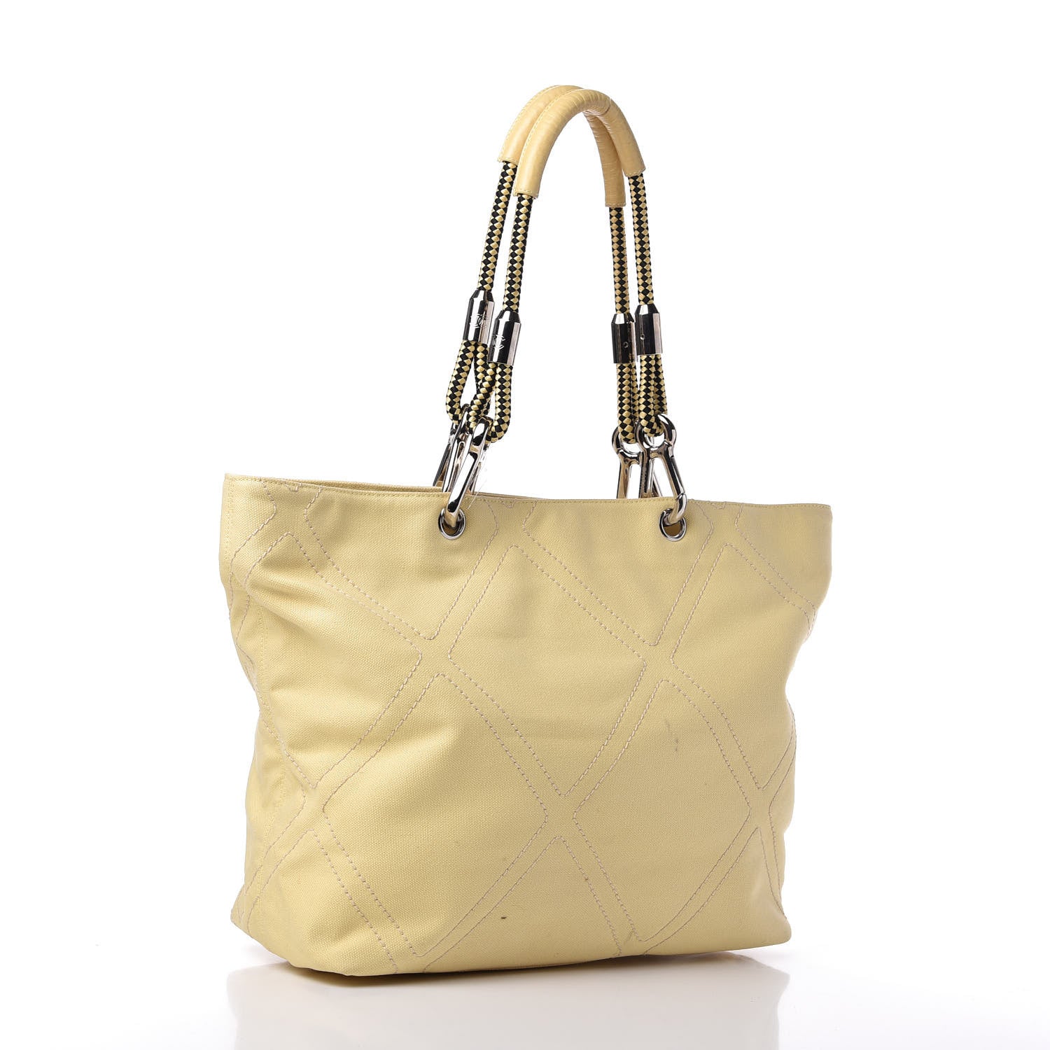 Chanel Canvas Stitched CC N°5 Shopping Tote Yellow 3 of 13