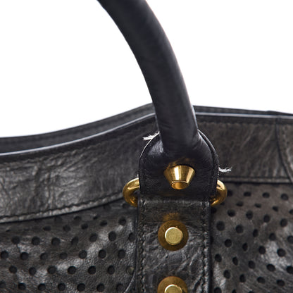 Balenciaga Agneau Laser Cut Cross Classic Gold Hardware City Black 14 of 16