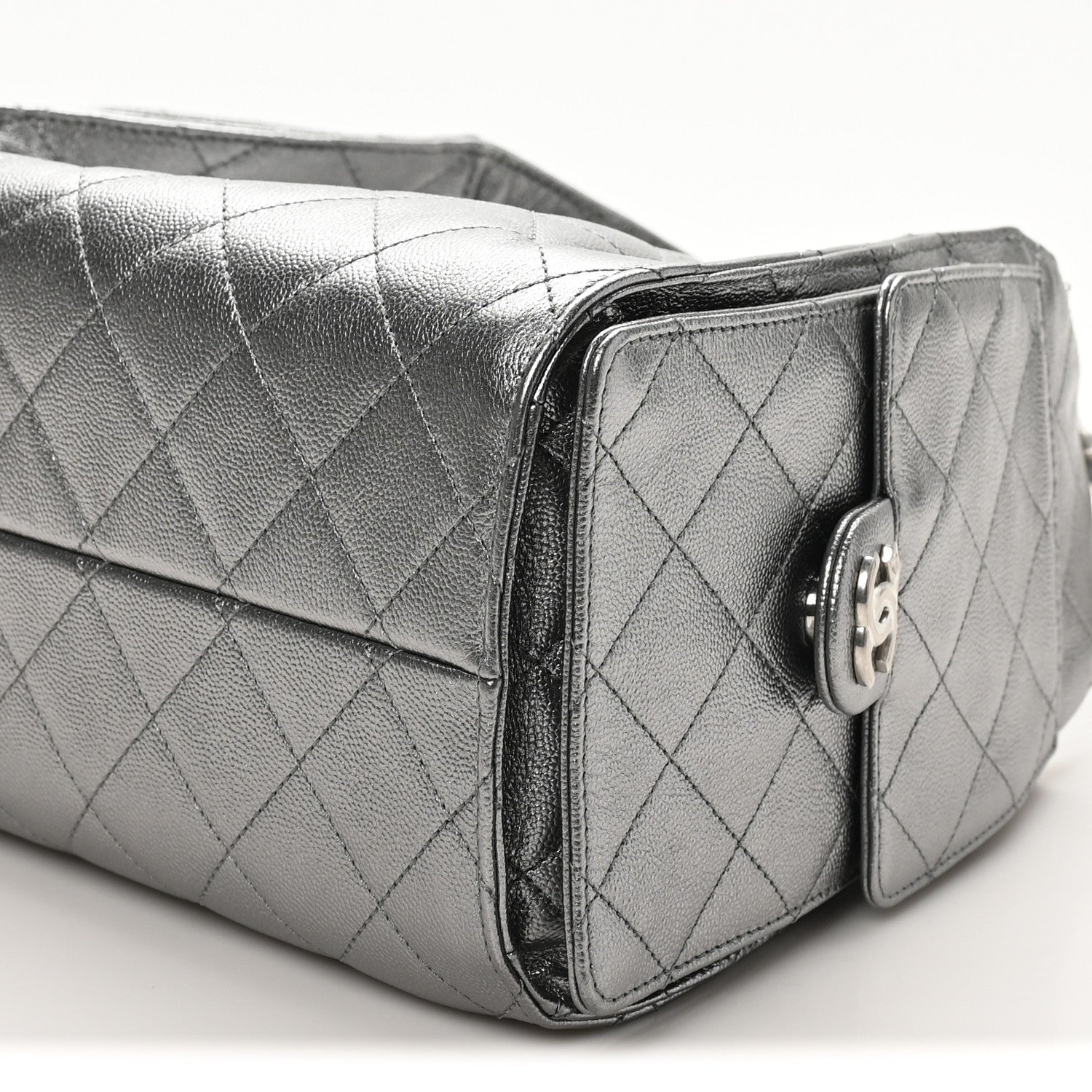 Chanel Metallic Caviar Quilted Small Chanel 25 Handbag Anthracite