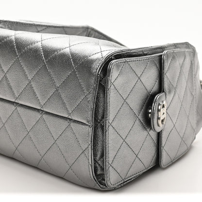 Chanel Metallic Caviar Quilted Small Chanel 25 Handbag Anthracite 20 of 21