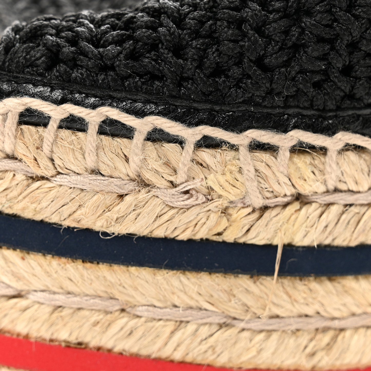 Cotton Malaga Kid Crochet Pearly GG Lilibeth Espadrille Platform Sandals 37.5 Black