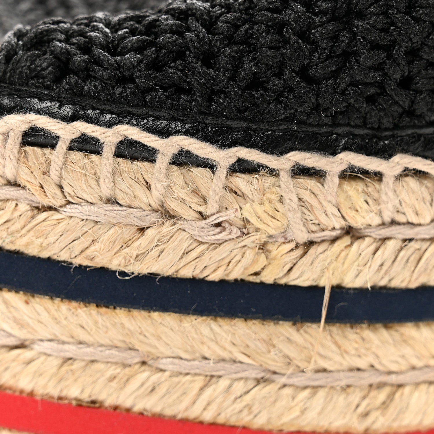 Gucci Cotton Malaga Kid Crochet Pearly GG Lilibeth Espadrille Platform Sandals 37.5 Black 13 of 14