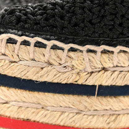 Gucci Cotton Malaga Kid Crochet Pearly GG Lilibeth Espadrille Platform Sandals 37.5 Black 13 of 14