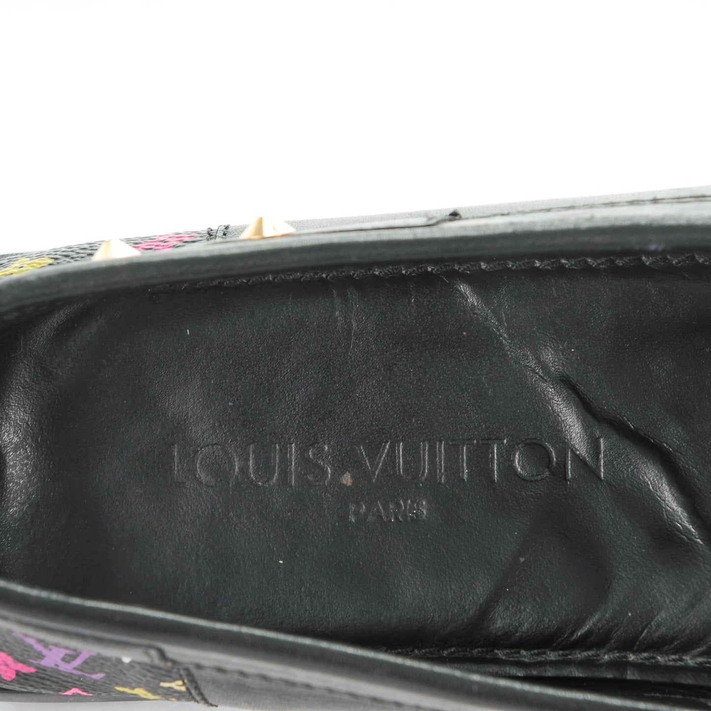 Monogram Multicolor Lock Oxford Loafers 41 Black