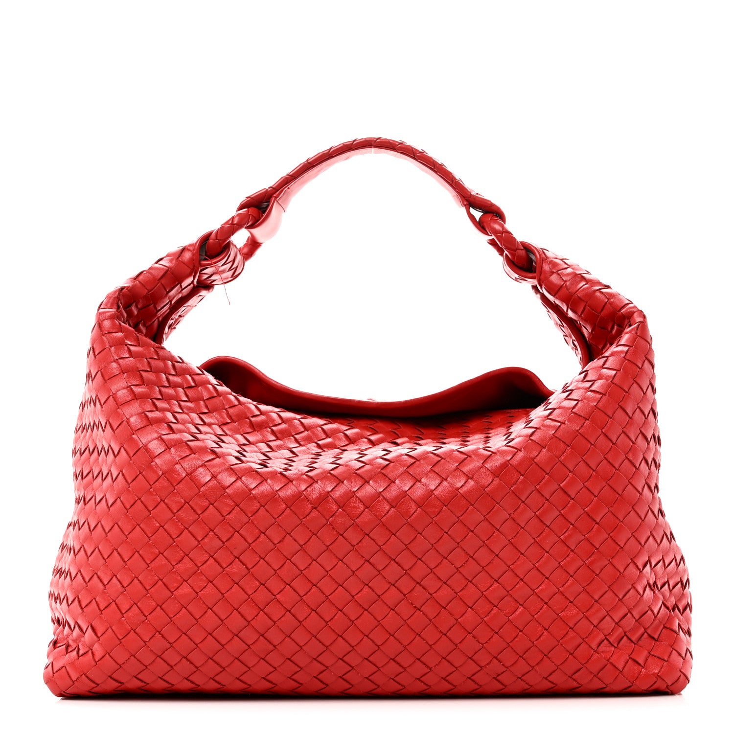 Bottega Veneta Nappa Intrecciato Large Hobo Red 1 of 9