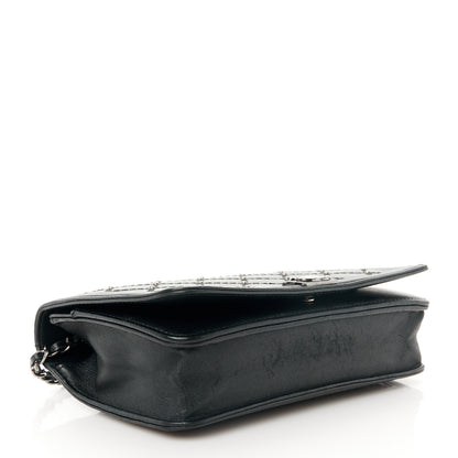Chanel Calfskin Quilted Studded Boy Wallet On Chain WOC Black 4 of 11