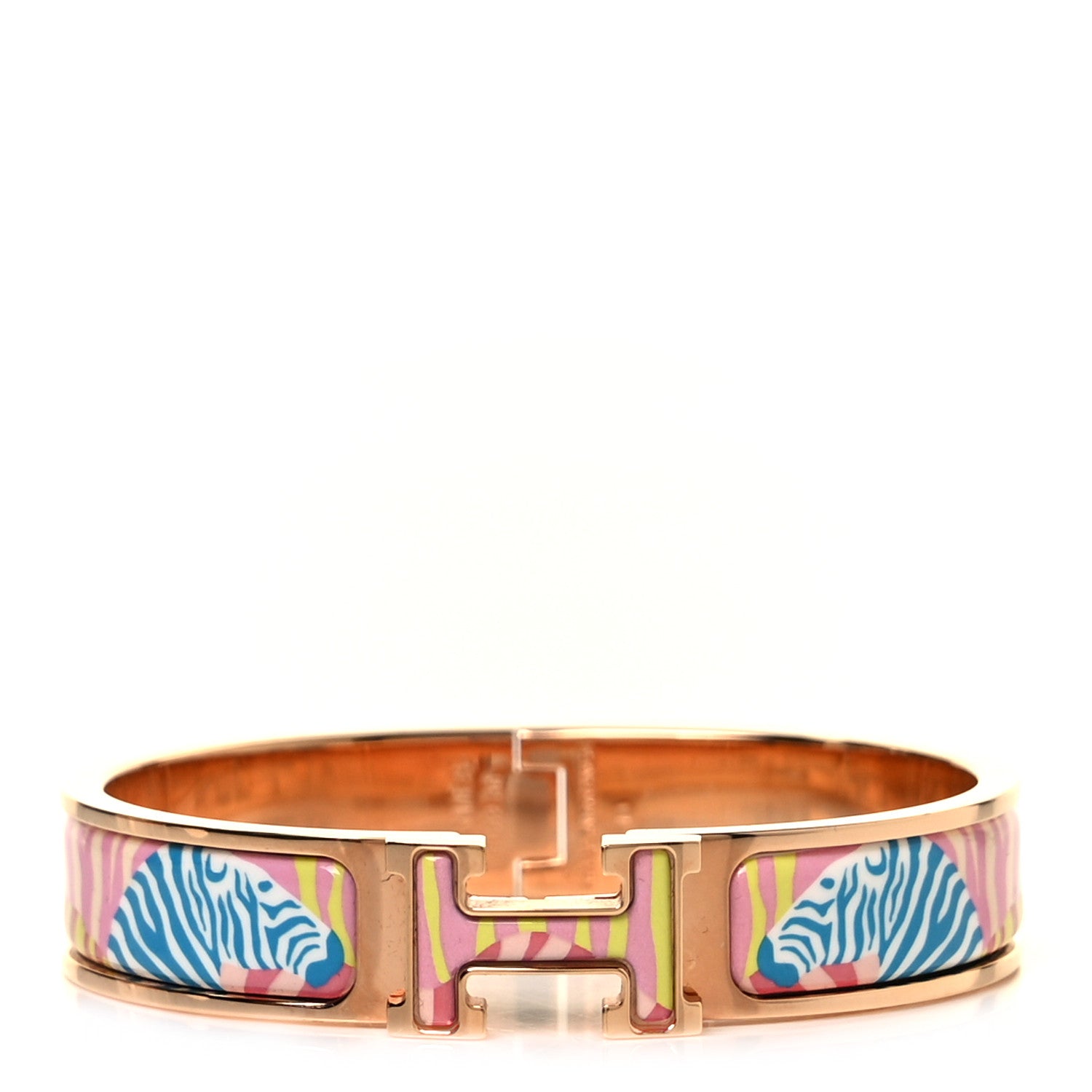 Hermes Enamel Narrow Print Zebres De Tanzania Clic Clac H Bracelet PM Color Patch 1 of 5