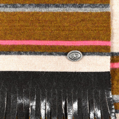 Chanel Cashmere Striped Scarf Beige 4 of 5