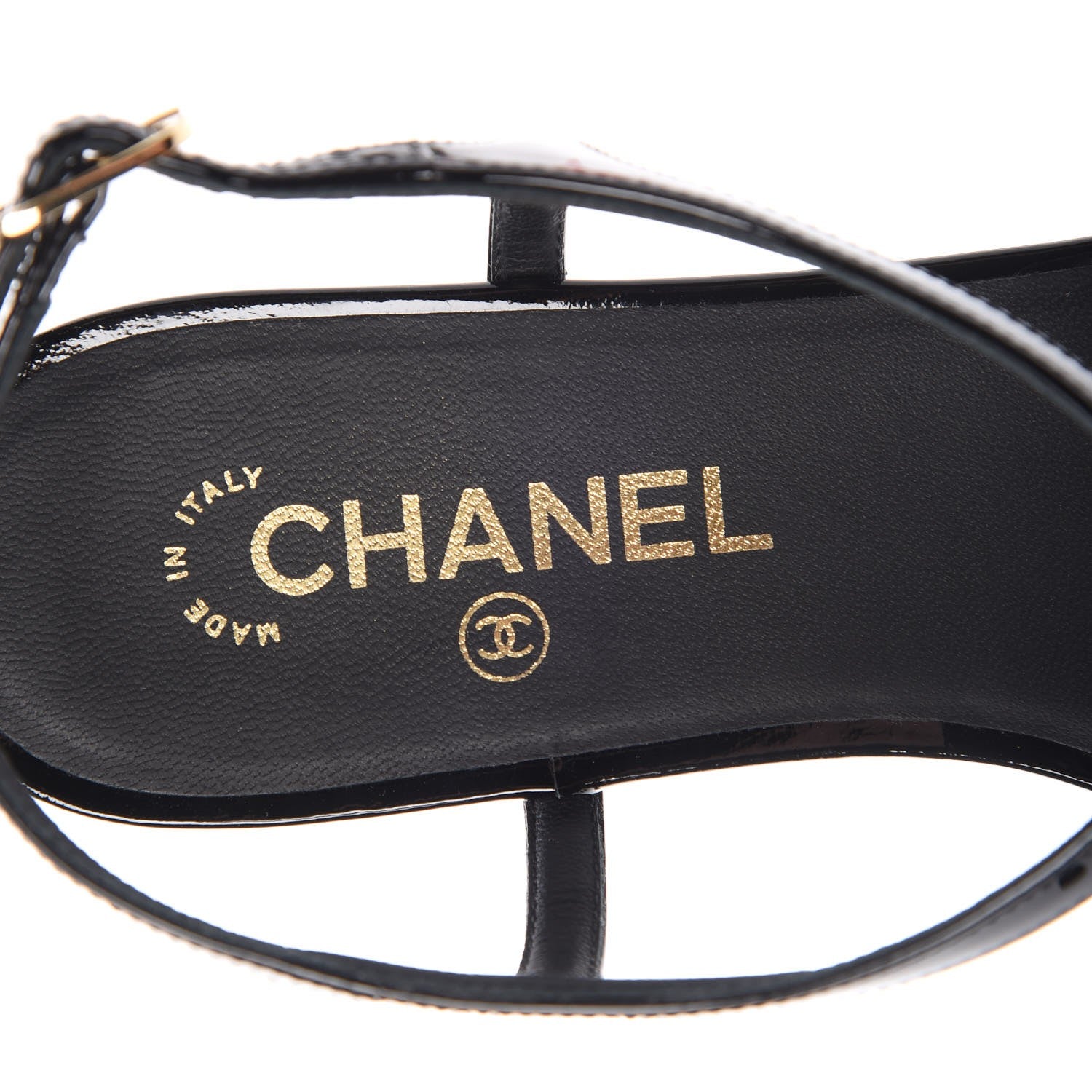 Chanel Patent Calfskin Camellia Thong Sandals 40 Black White 9 of 14