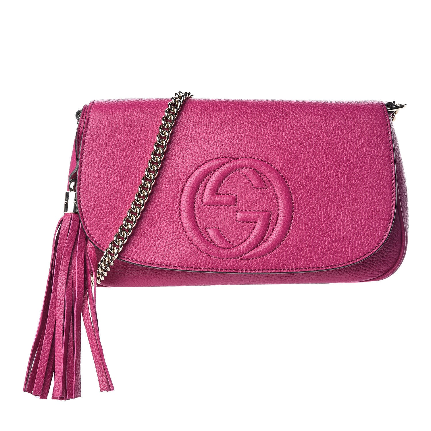 Gucci Cellarius Calfskin Medium Soho Flap Crossbody Bright Bouganville 1 of 9
