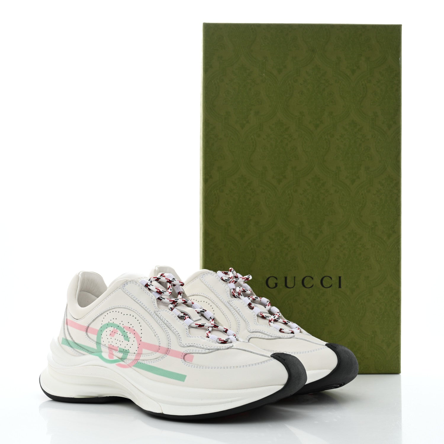 Gucci Ultralight Plutone Calfskin Womens Gucci Run Sneakers 36.5 Great White 10 of 10