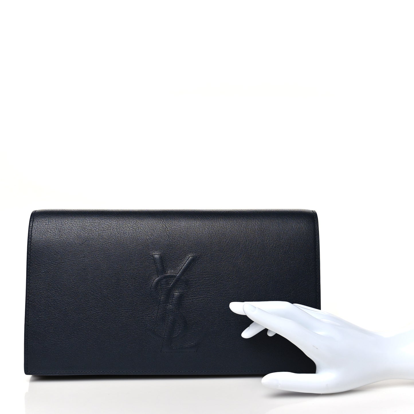 Calfskin Monogram Large Belle De Jour Clutch Navy