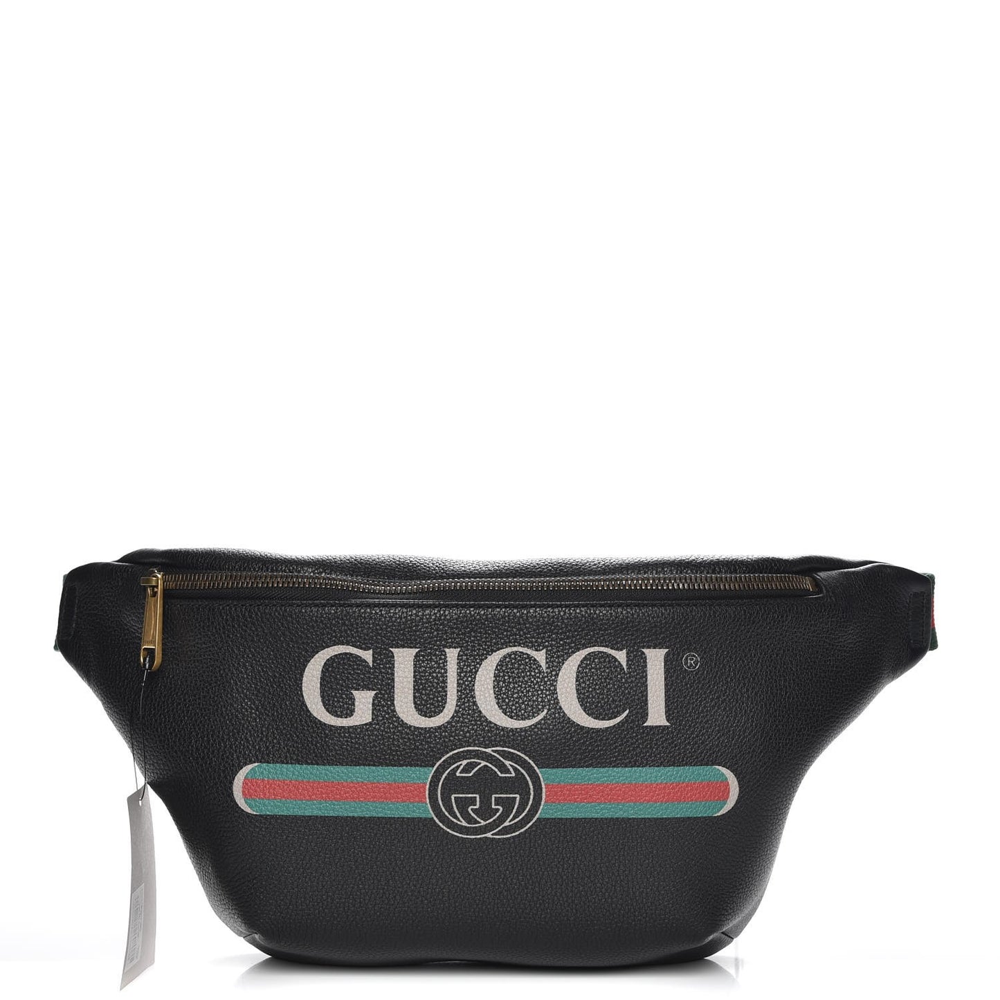 Grained Calfskin Logo Belt Bag Black