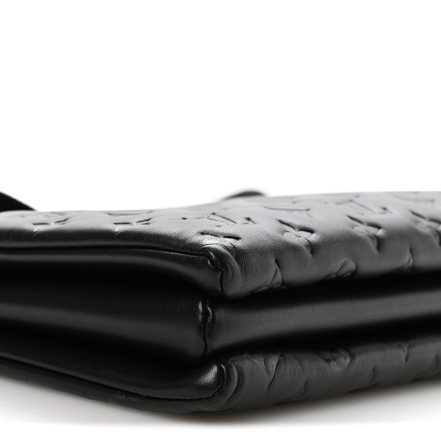 Lambskin Embossed Monogram Coussin MM Black