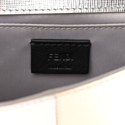 Fendi Vitello Mirror Elite Bi-Color Mini Rush Clutch Argento Champagne 6 of 14