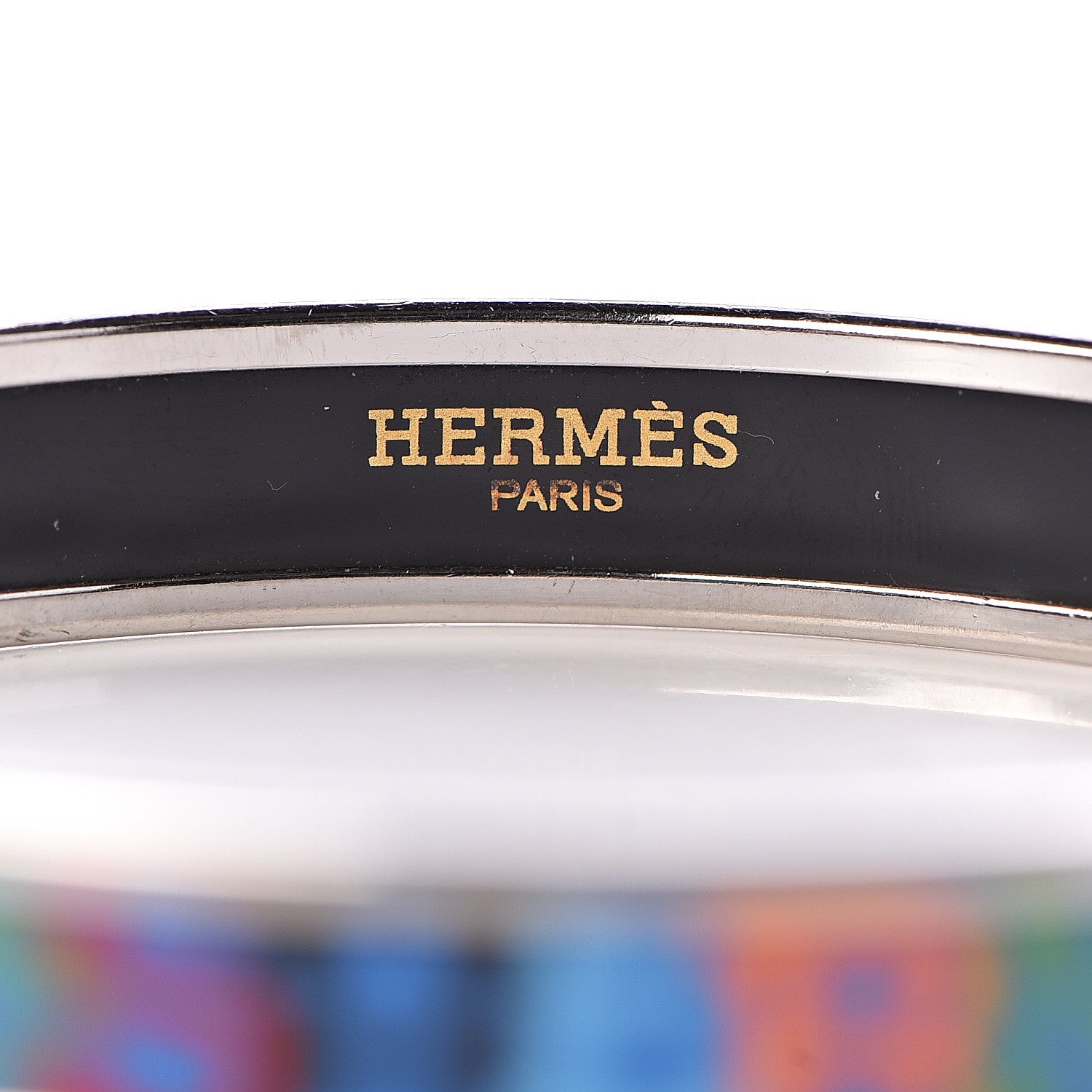Hermes Enamel Printed Narrow Capitales Bracelet 70 4 of 5