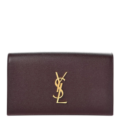 Saint Laurent Grain De Poudre Classic Kate Monogram Clutch Amaranto 1 of 6