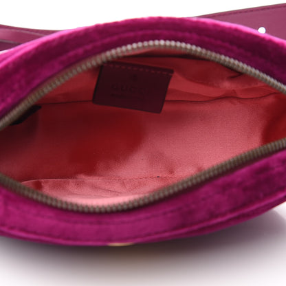 Gucci Velvet Matelasse GG Marmont Belt Bag 85 34 Fuchsia Violet Cyclamen 4 of 9