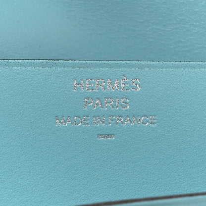 Hermes Tadelakt Lizard Bearn Gusset Wallet Bleu Atoll Bleu Petrole 6 of 11