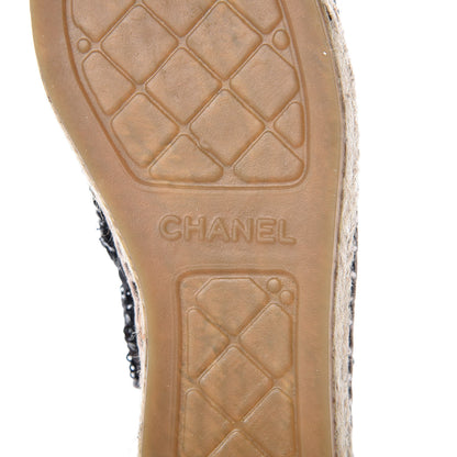 Chanel Patent Sequin CC Espadrilles 35 Black 8 of 10