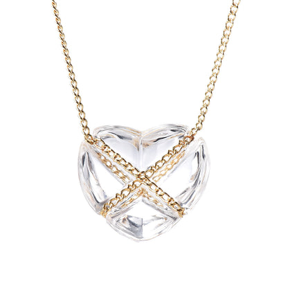 Tiffany 18K Yellow Gold Crystal Heart Pendant Necklace 5 of 7