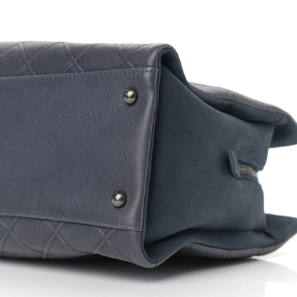 Chanel Calfskin Diamond Embossed Large CC Zip Shopping Tote Blue 9 of 9