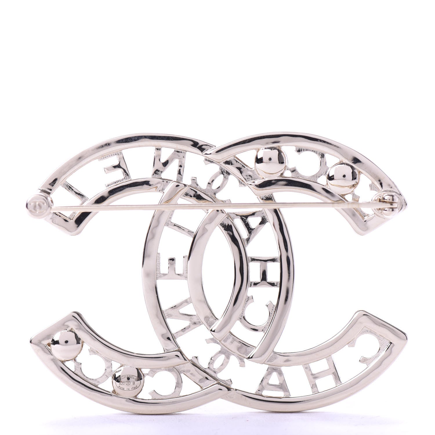 Chanel Crystal Pearl Coco CC Logo Brooch Gold 3 of 5