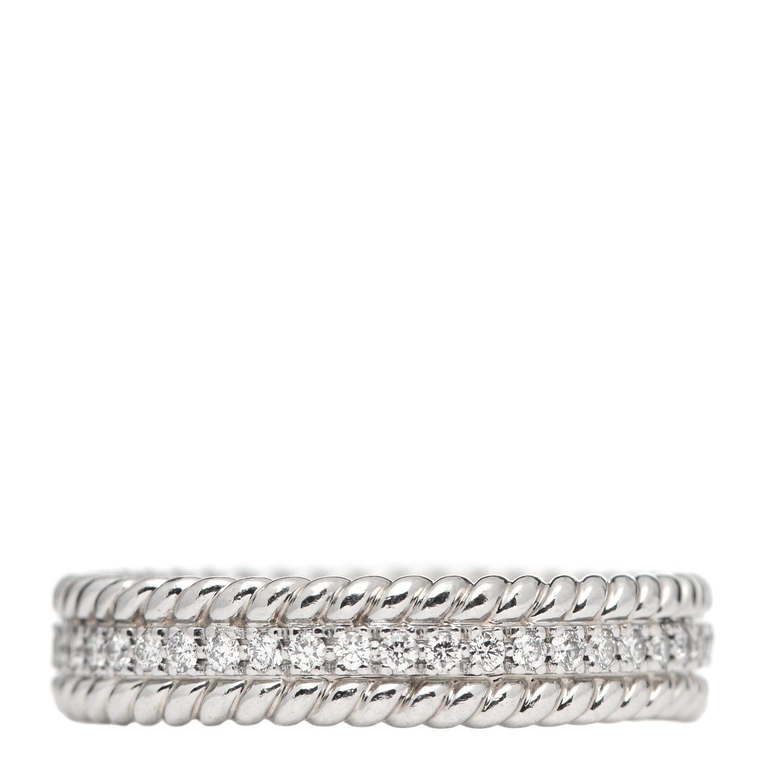 Tiffany Platinum Diamond Schlumberger Rope Ring 56 7.5 3 of 6