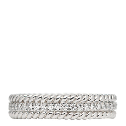 Tiffany Platinum Diamond Schlumberger Rope Ring 56 7.5 3 of 6