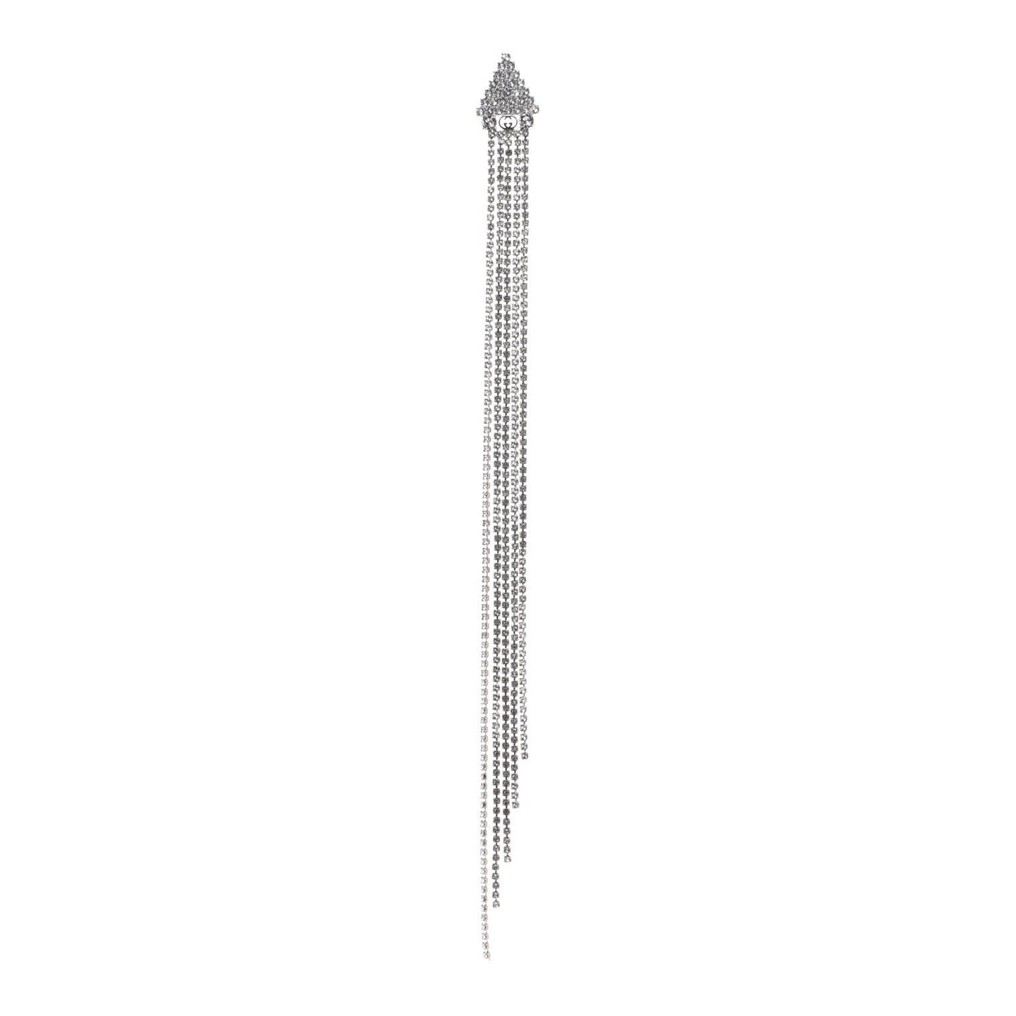 Crystal Triangle Tassel Single Drop Earring