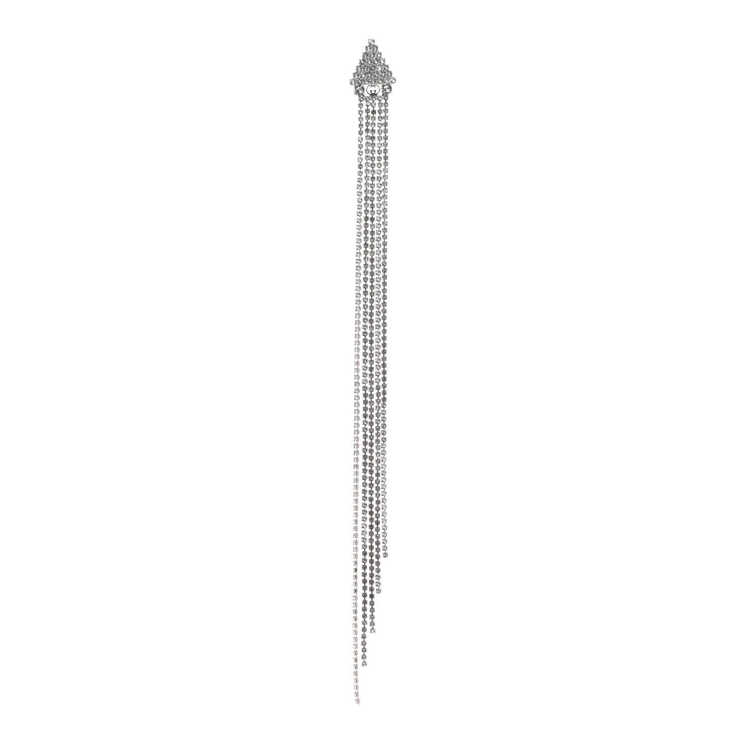 Gucci Crystal Triangle Tassel Single Drop Earring 1 of 6