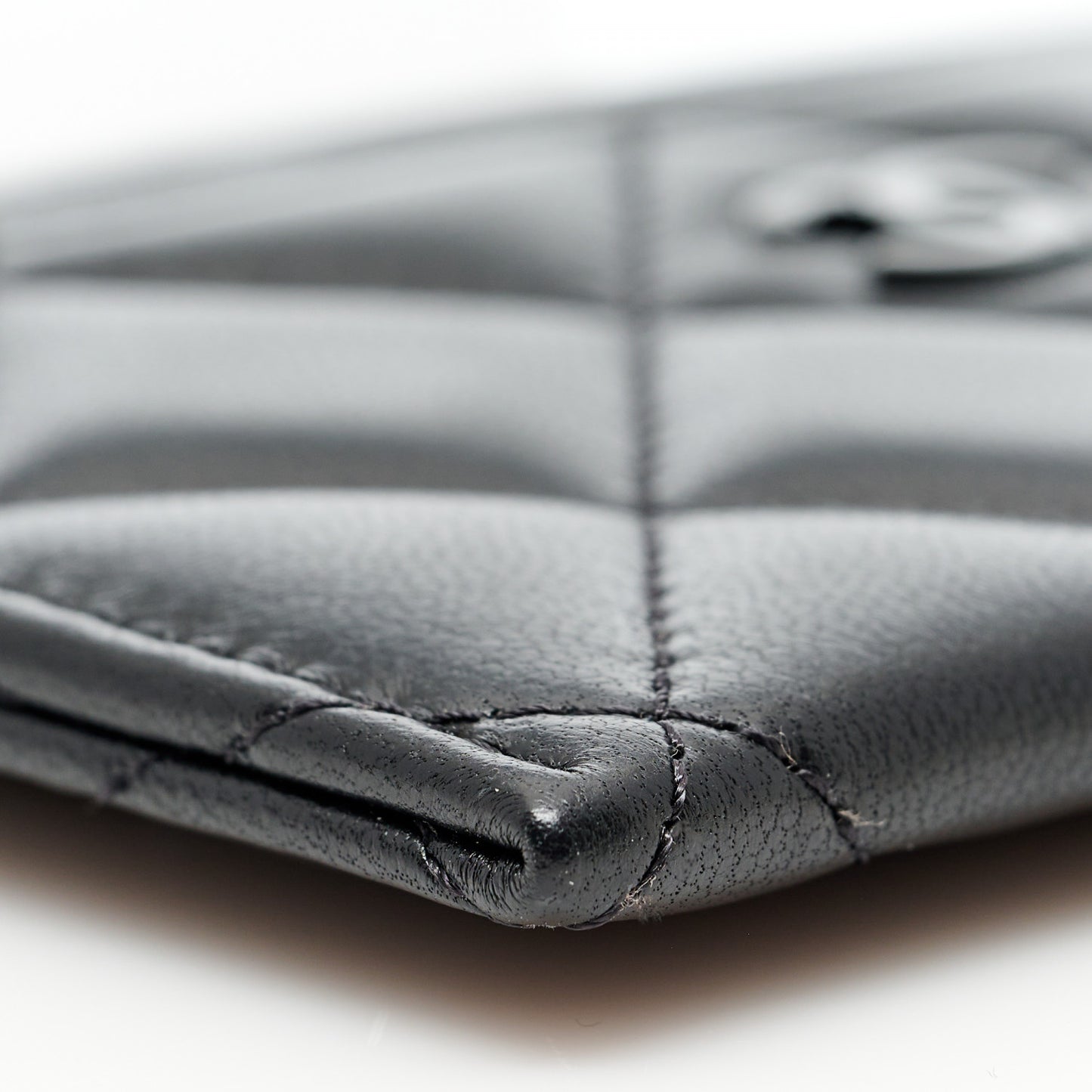 Lambskin Quilted Card Holder So Black
