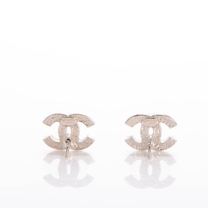 Chanel Crystal Timeless CC Earrings Silver 3 of 5