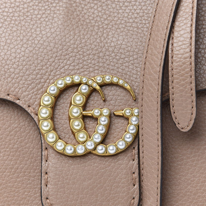 Gucci Calfskin Mini Pearly GG Marmont Top Handle Bag Porcelain Rose 10 of 10