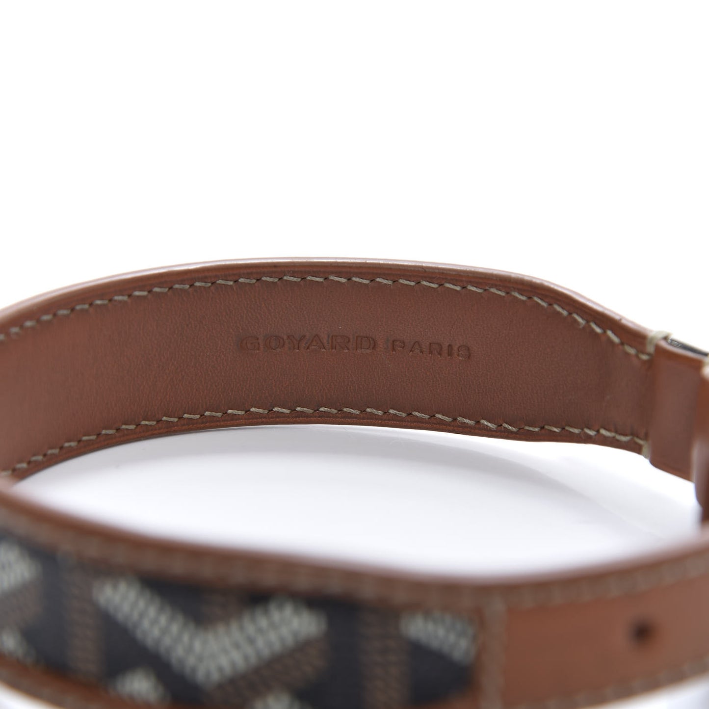 Goyardine Dog Collar Black Gold