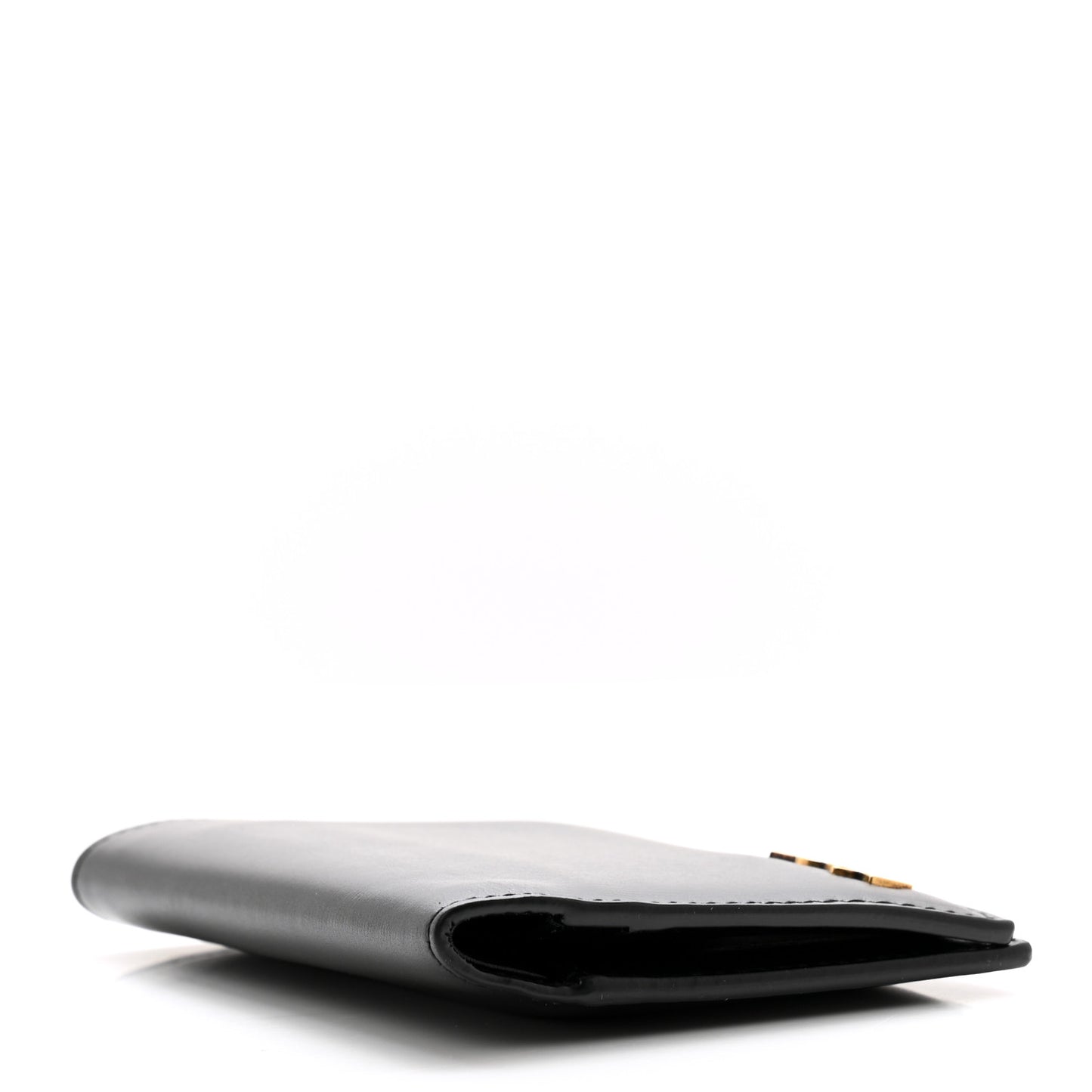 Calfskin Techno Credit Card Wallet Black