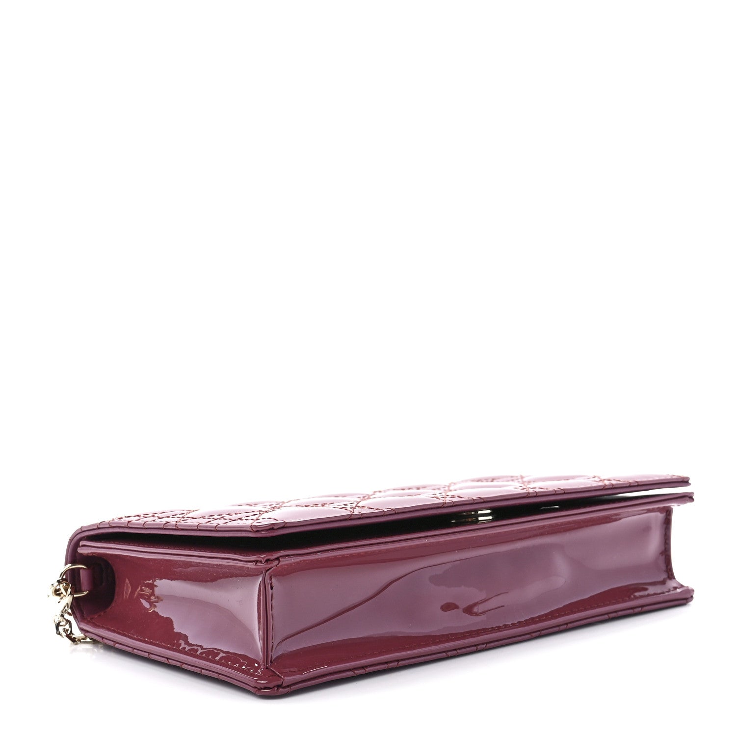 Christian Dior Patent Cannage Lady Dior Convertible Clutch Mallow Rose 4 of 12