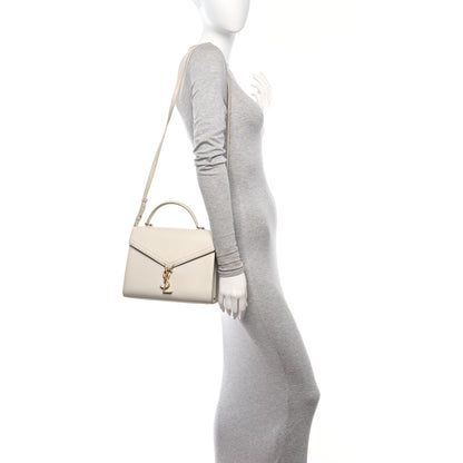 Saint Laurent Grain de Poudre Medium Classic Monogram Cassandra Top Handle Crema Soft Rouge Legion 3 of 20