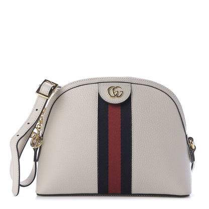 Gucci Textured Dollar Calfskin Web Small Ophidia Dome Shoulder Bag Mystic White 1 of 9