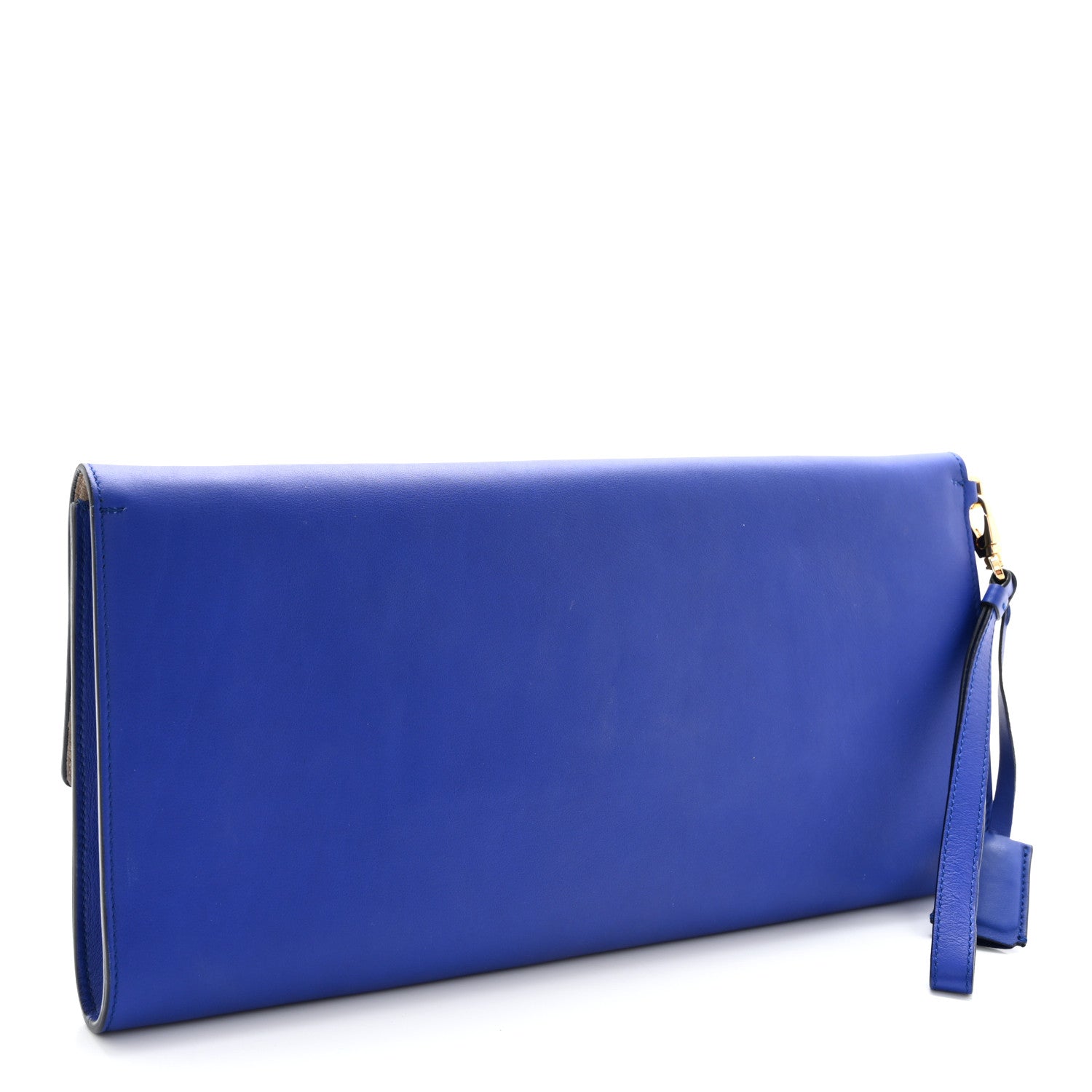 Salvatore Ferragamo Nuage Calfskin Afef Lock Story Gancini Clutch Blue 3 of 7
