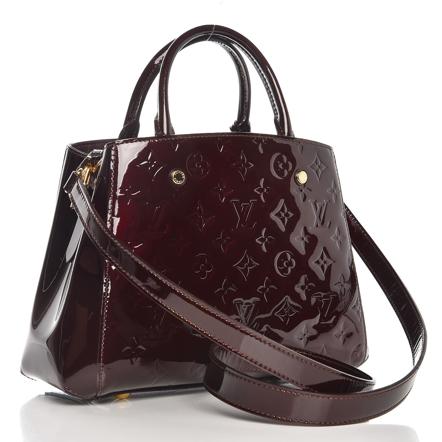 Louis Vuitton Vernis Montaigne BB Amarante 4 of 9